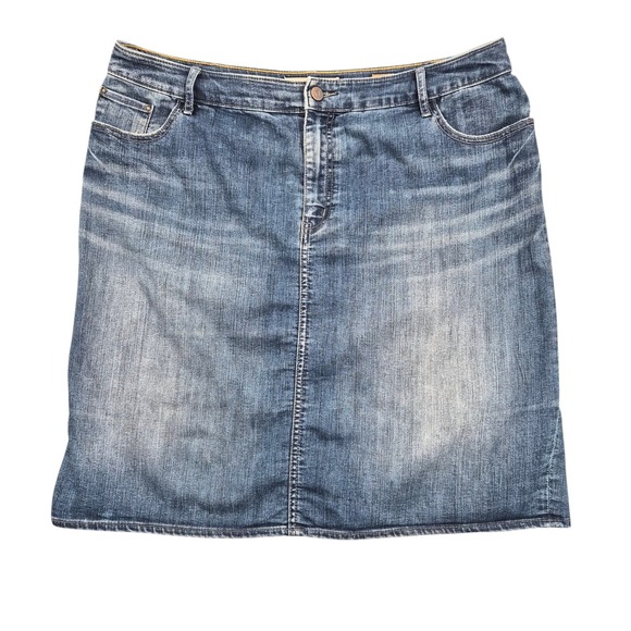 Pilcro and the Letterpress Dresses & Skirts - Pilcro and the Letterpress‎ Blue Denim Pleated Ruffle Back Mini Skirt Size 32
